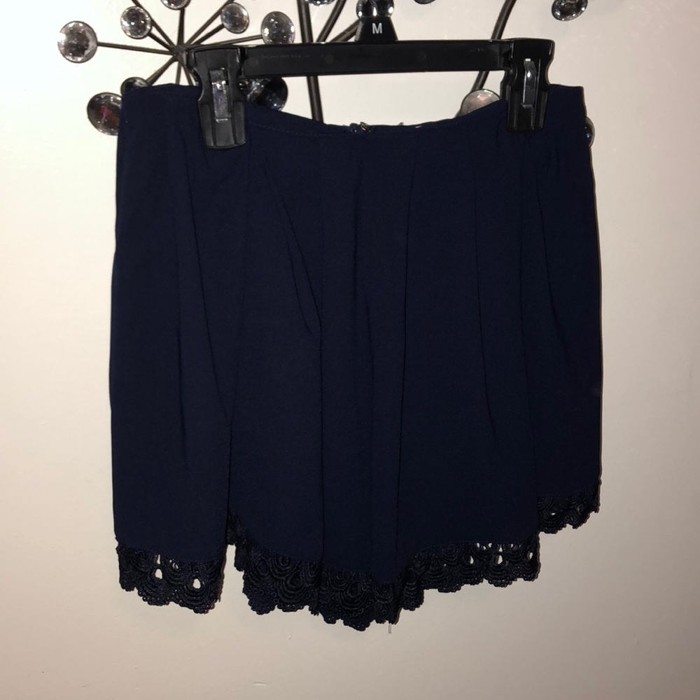 Blue lace trim Shorts